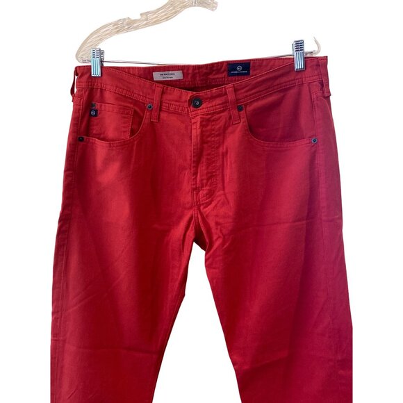 AG Adriano Goldschmied Men's Matchbox Slim Straight Leg Pants 34x35 Red - Picture 9 of 12